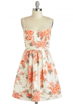 Orange floral dress