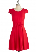 Red dress with bow