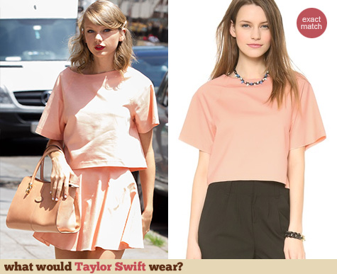 Alice & Olivia Vance Boxy Tee worn by Taylor Swift