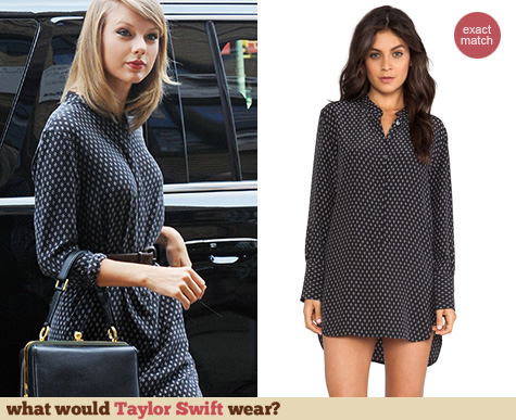 Equipment Ian Prism Print Dress worn by Taylor Swift