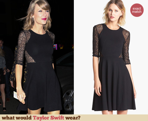 French Connection Vienna Lace Inset Dress worn by Taylor Swift