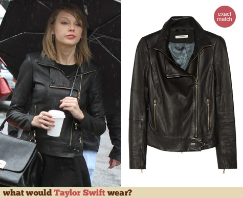 J Brand Karle Leather Biker Jacket worn by Taylor Swift