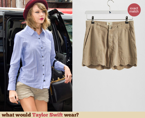 MIH Jeans Scalloped Shorts worn by Taylor Swift