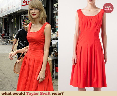 Oscar de la Renta Red A-Line Dress worn by Taylor Swift