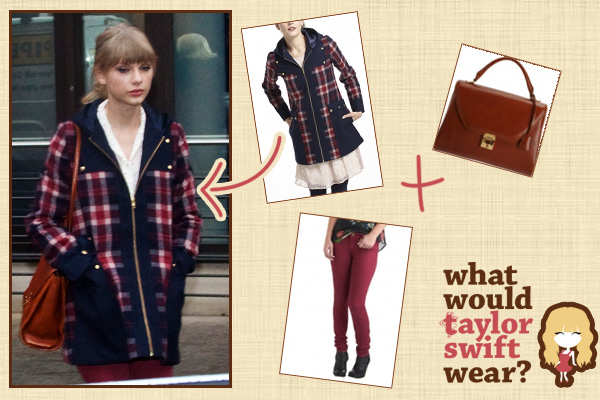 Taylor Swift's check coat from Anthropologie