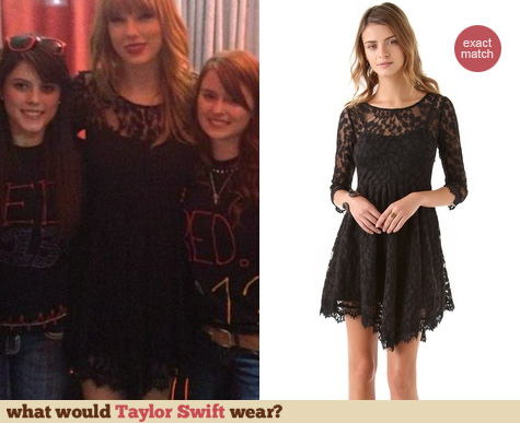 Taylor Swift Fashion: Free People floral mesh lace dress worn in Omaha fan photo