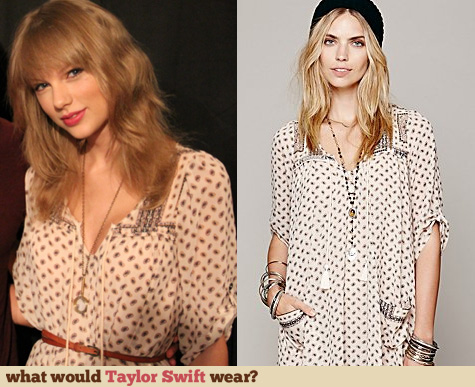 Taylor Swift Fashion: Free People Penny Lane Dress worn on The Bobby Jones Show