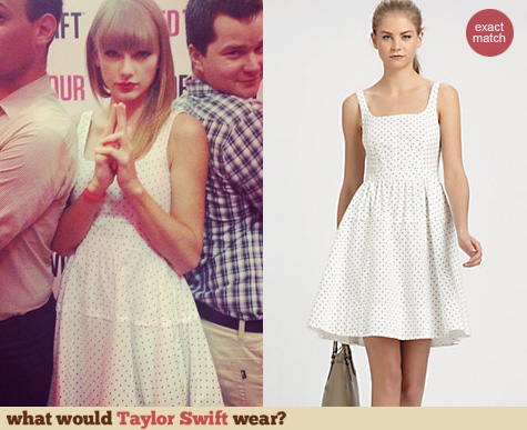 Taylor Swift Fashion: Marc by Marc Jacobs dotty fit and flare dress