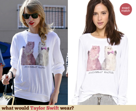 Taylor Swift Fashion: Wildfox The Great Catsby Baggy Pullover