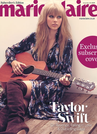 Taylor Swift on the cover of Marie Claire Nov 2012