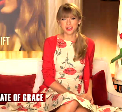 Taylor's cream and red floral dress on GMA