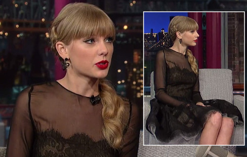Taylor's black dress on Letterman October 2012