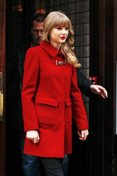 Taylor Swift's red coat in New York
