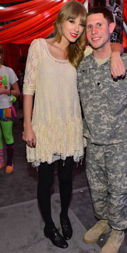 Taylor Swift's white lace drop waist dress at Club RED