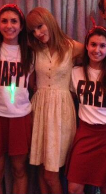 Taylor Swift's red sleeveless shirtdress at Club Red in Toronto